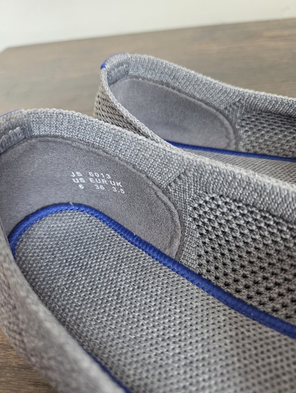 Gray Knit Pointed Toe Ballet Flat Shoes Slip On Preppy Comfy Office School 6 - Picture 8 of 9